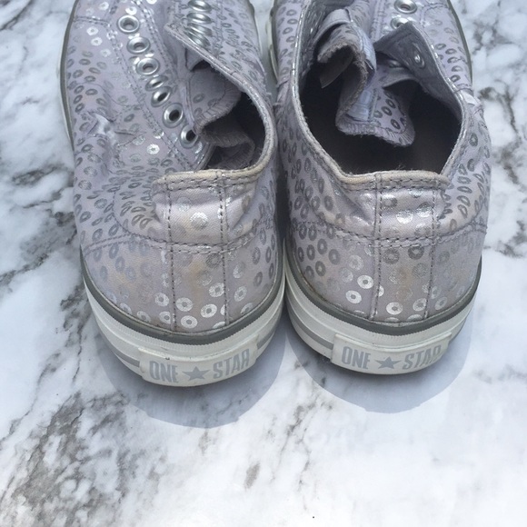 Converse One Star silver leopard print slip on - Picture 2 of 3